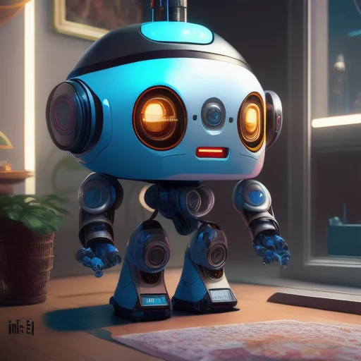 83867342-electronik robot and ofice ,unreal engine, cozy indoor lighting, artstation, detailed, digital painting,cinematic,character desi.webp